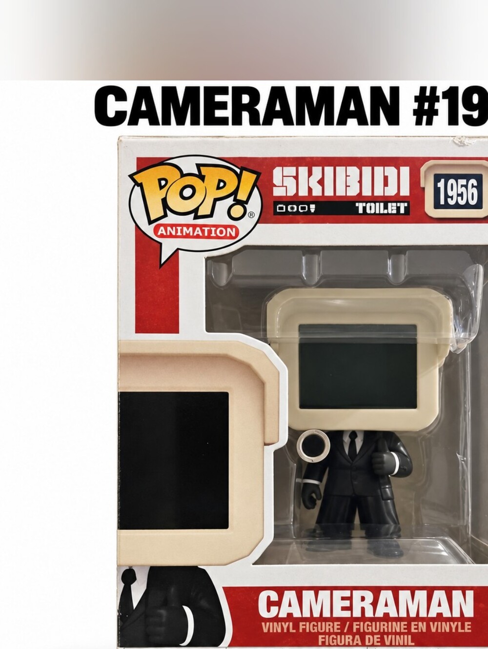 Funko Pop! Animation Skibidi Toilet Cameraman #1956 collectible vinyl figure.

F